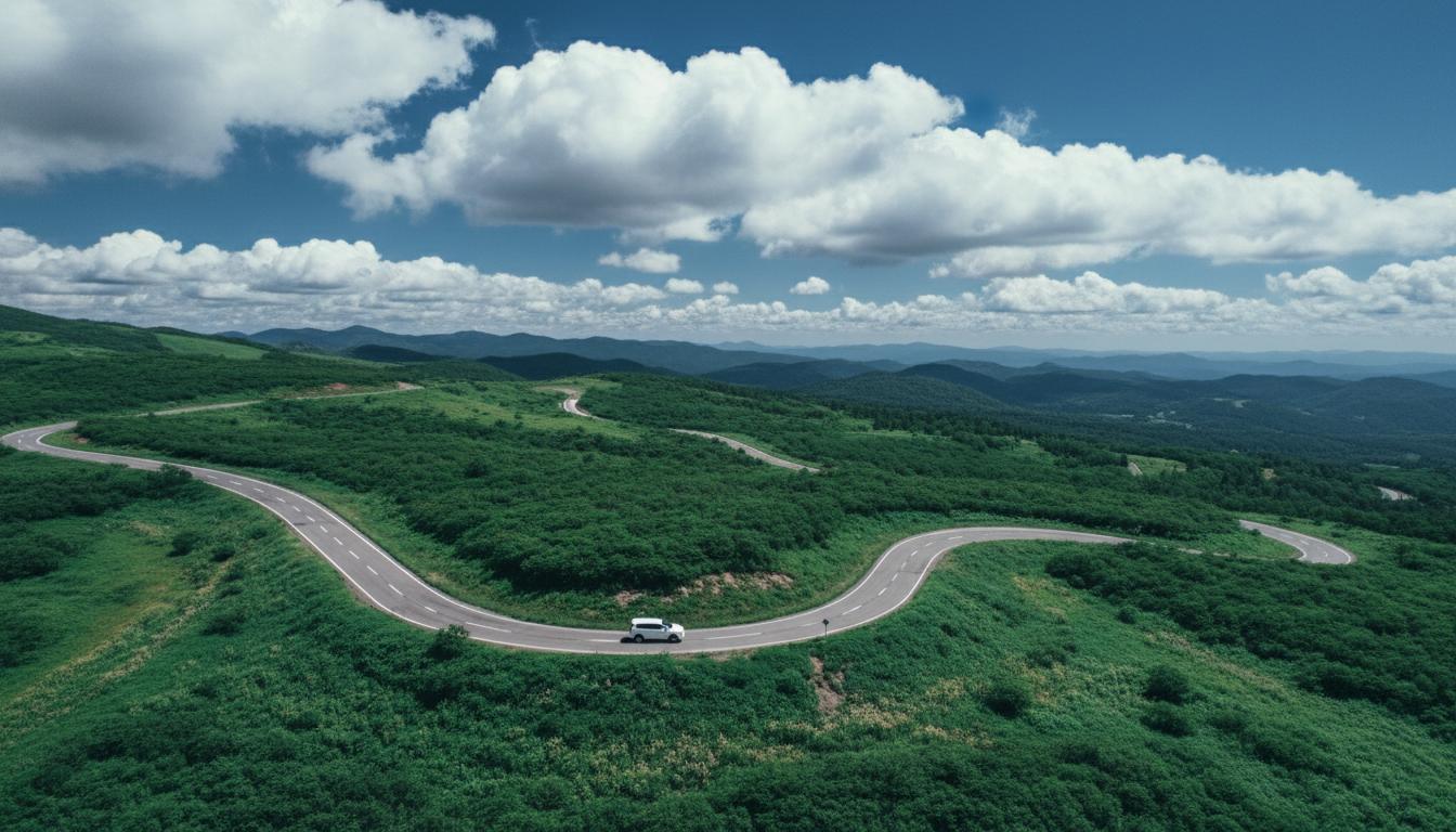 Mountain road in Japan